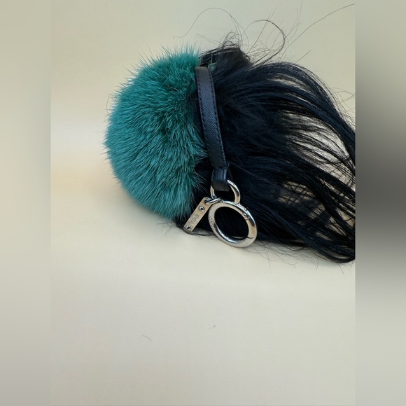 Fendi Monster Fur Bag Bugs Charm w/ Beak Green Multicolor Keychain - Picture 3 of 3